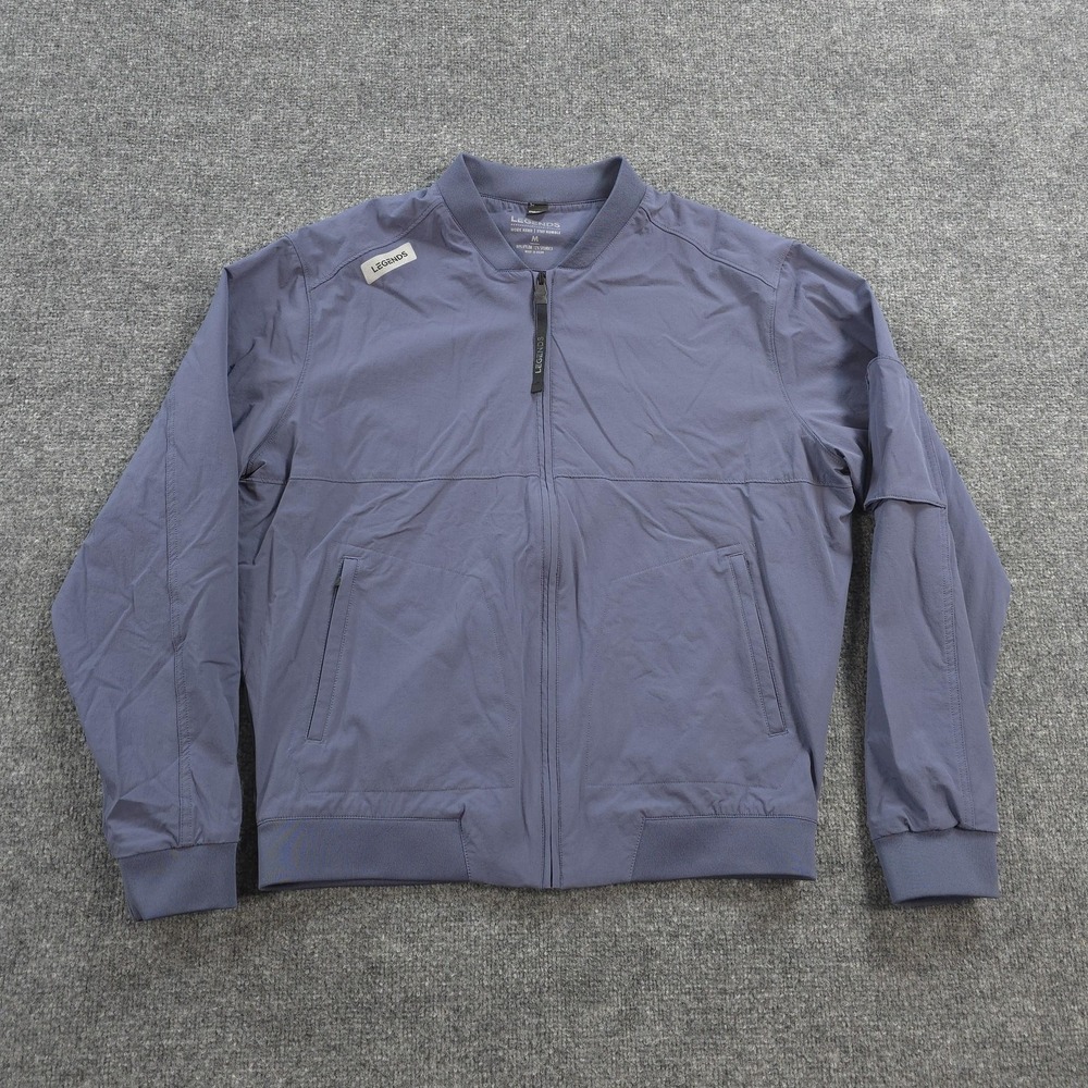 Legends Jacket Mens M Blue Carson Bomber Full Zip Track Reflective Running